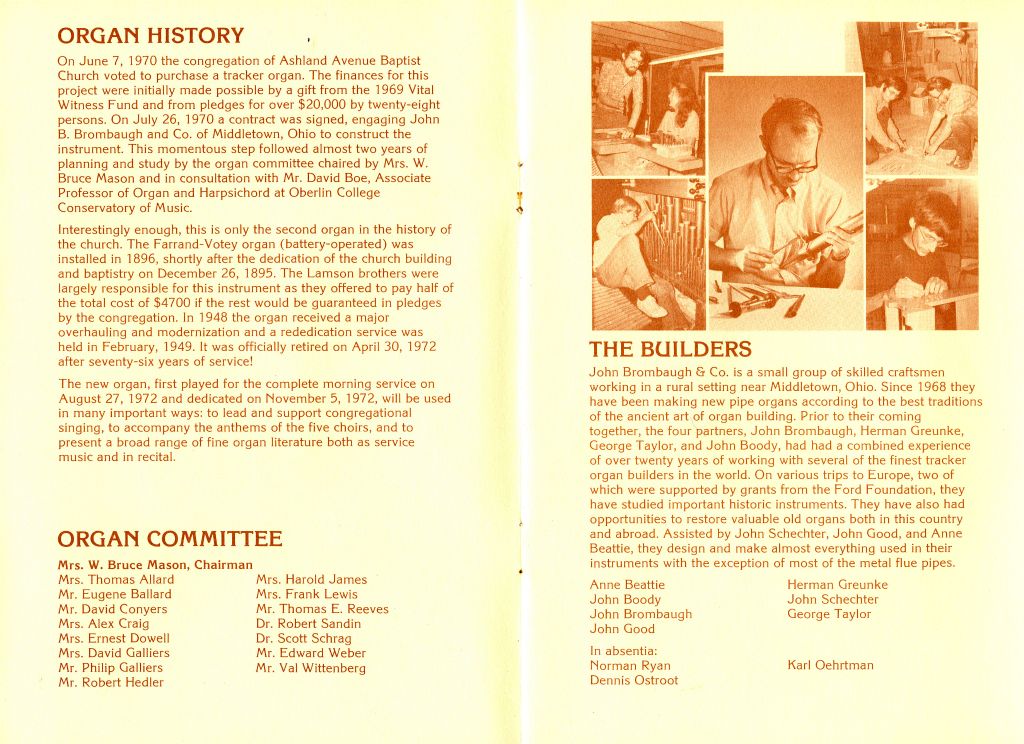 Original dedication brochure